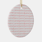 Stijlvolle unieke rode liefdesbruiloft keramisch ornament (Rechts)