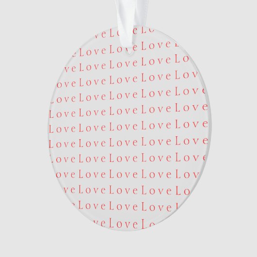 Stijlvolle unieke rode liefdesbruiloft ornament (voorkant)