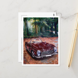Stijlvolle unieke vintage retro auto ansichtkaart briefkaart