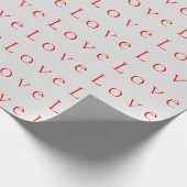 Stijlvolle unieke witte rode liefde bruiloft cadeaupapier (Hoek)