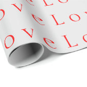 Stijlvolle unieke witte rode liefde bruiloft cadeaupapier (Rol Hoek)