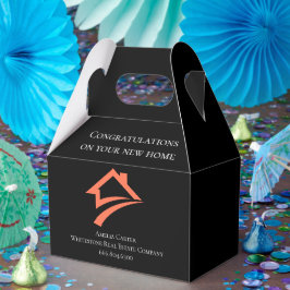 Stijlvolle unieke zwarte makelaar bedankdoosjes