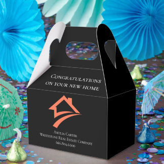 Stijlvolle unieke zwarte makelaar bedankdoosjes