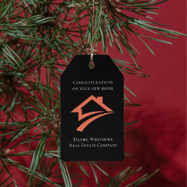 Stijlvolle unieke zwarte makelaar cadeaulabel