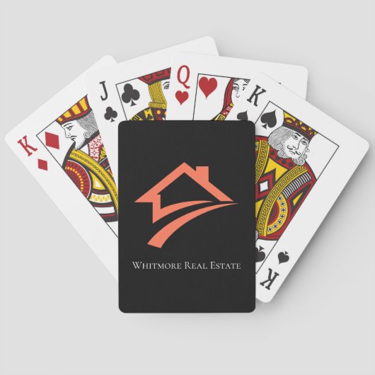 Stijlvolle unieke zwarte makelaar pokerkaarten (Achterkant)