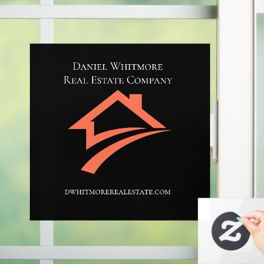 Stijlvolle unieke zwarte makelaar raamsticker (Huis)