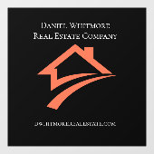 Stijlvolle unieke zwarte makelaar raamsticker (Vel)