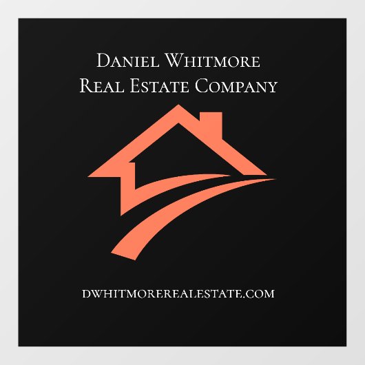 Stijlvolle unieke zwarte makelaar raamsticker (Vel)