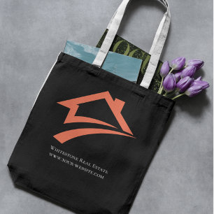 Stijlvolle unieke zwarte makelaar tote bag