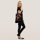 Stijlvolle unieke zwarte makelaar tote bag (Op model)
