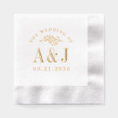 Stijlvolle Union Wedding Logo Folie gestempeld ser Servetten (Voorkant)