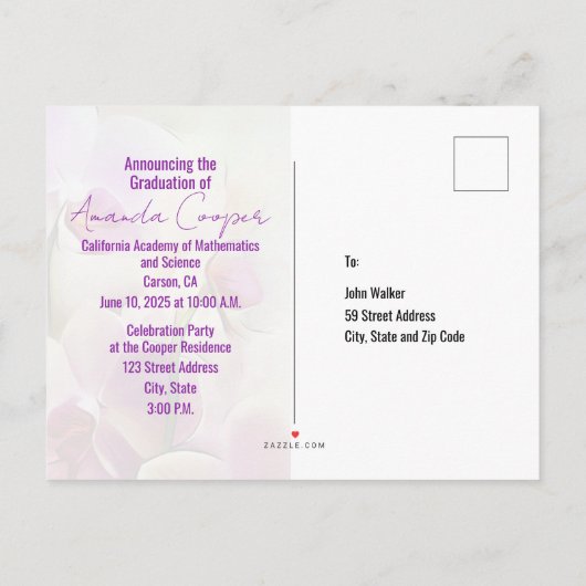 Stijlvolle Unique Afstuderen Aankondiging Briefkaa (Achterkant)