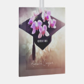 Stijlvolle Unique Orchids Afstuderen Glas Ornament (Voorkant Rechts)