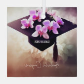 Stijlvolle Unique Orchids Afstuderen Glas Ornament (Achterkant)