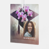 Stijlvolle Unique Orchids Afstuderen Glas Ornament (Voorkant links)