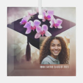 Stijlvolle Unique Orchids Afstuderen Glas Ornament (Voorkant)