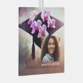 Stijlvolle Unique Orchids Afstuderen Glas Ornament (Voorkant Rechts)