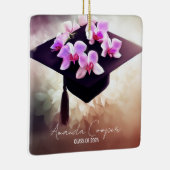 Stijlvolle Unique Orchids Afstuderen Keramisch Ornament (Rechts)