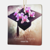 Stijlvolle Unique Orchids Afstuderen Keramisch Ornament (Links)