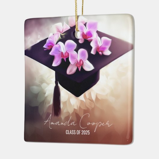 Stijlvolle Unique Orchids Afstuderen Keramisch Ornament (Links)