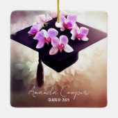 Stijlvolle Unique Orchids Afstuderen Keramisch Ornament (Achterkant)