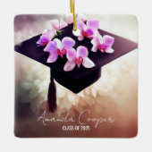 Stijlvolle Unique Orchids Afstuderen Keramisch Ornament (Voorkant)