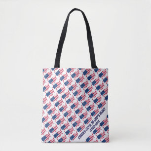 Stijlvolle US AMERIKA VLAG Gods Hart Jesaja 40 Tote Bag
