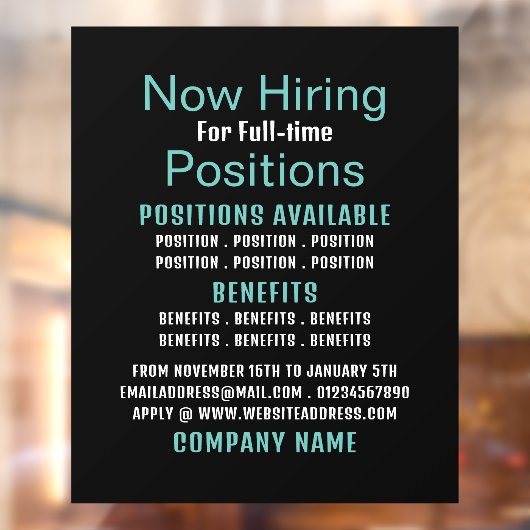 Stijlvolle vacature Recruitment Adverteren Raamsticker (Vel 2)