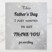 Stijlvolle vaderdag Dank u bericht Wijn Etiket (Enkel label)