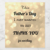 Stijlvolle vaderdag Dank u bericht Wijn Etiket (Enkel label)