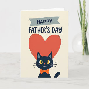 Stijlvolle Vaderdag kaart voor kattenliefhebbers