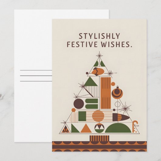 Stijlvolle vakantie - kerst Kaart (Voorkant / Achterkant)