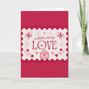 Stijlvolle Valentijnsdag ansichtkaart met liefdesb Kaart