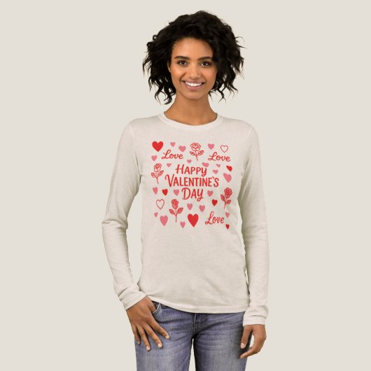 Stijlvolle Valentijnsdag  Tri-Blend Shirt (Voorkant)