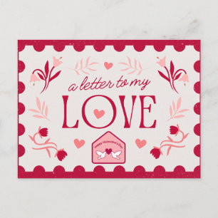 Stijlvolle Valentijnskaart met Liefdesboodschap Briefkaart