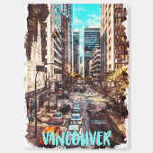 Stijlvolle Vancouver Canada Vintage Travel Skyline Magneet (Voorkant)