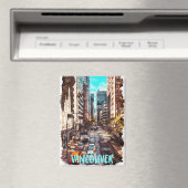 Stijlvolle Vancouver Canada Vintage Travel Skyline Magneet (Insitu (Vaatwasser))