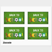 Stijlvolle veelkleurige terug naar school rechthoekige sticker (Vel)