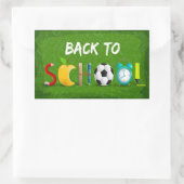 Stijlvolle veelkleurige terug naar school rechthoekige sticker (Tas)