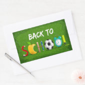 Stijlvolle veelkleurige terug naar school rechthoekige sticker (Envelop)