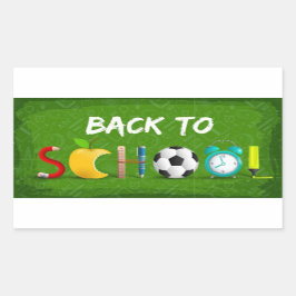 Stijlvolle veelkleurige terug naar school rechthoekige sticker