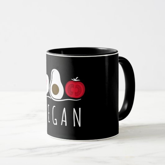 Stijlvolle Vegan Quote en Fruit Graphic Mok (Voorkant rechts)