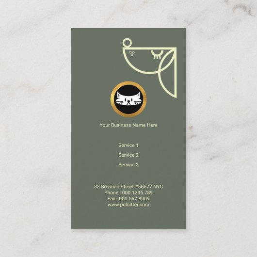 Stijlvolle verfspatdradenspatbord met duister visitekaartje (Achterkant)