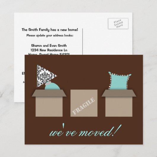 Stijlvolle verhuisdozen Bewegende aankondiging Bri (Voorkant / Achterkant)