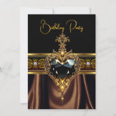 Stijlvolle Verjaardag Chocolade Goud Zwart hart Kaart (Voorkant)