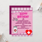 Stijlvolle verjaardag van de dokter kaart (Voorkant / Achterkant in situ)