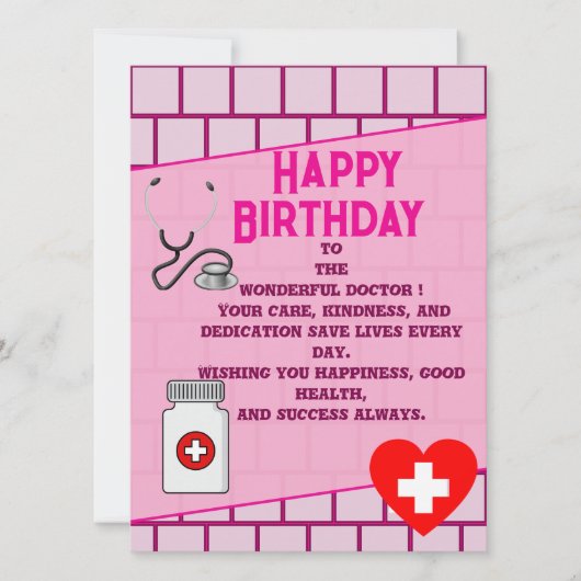 Stijlvolle verjaardag van de dokter kaart (Voorkant)