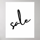Stijlvolle Verkoop Teken, Minimalistische Zwart-Wi Poster (Voorkant)