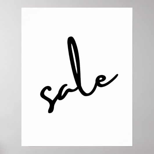 Stijlvolle Verkoop Teken, Minimalistische Zwart-Wi Poster (Voorkant)