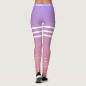 Stijlvolle verlooproze paarse werkout leggings (Achterkant)
